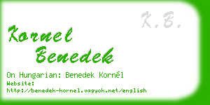 kornel benedek business card
